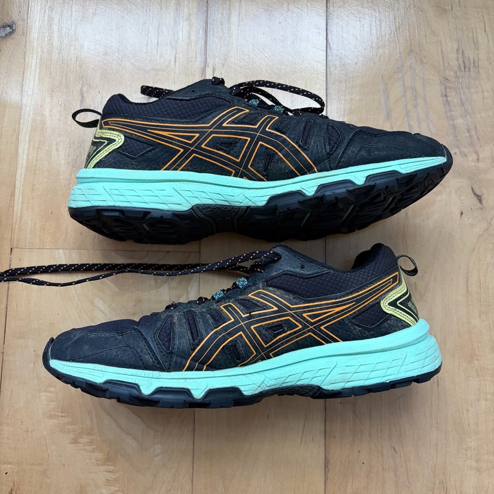 ASICS Women’s Gel Venture 7 Trail Running Shoe - Black Teal Orange